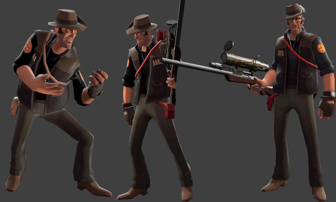 Black Shirt Retexture for the red team sniper in tf2. 
