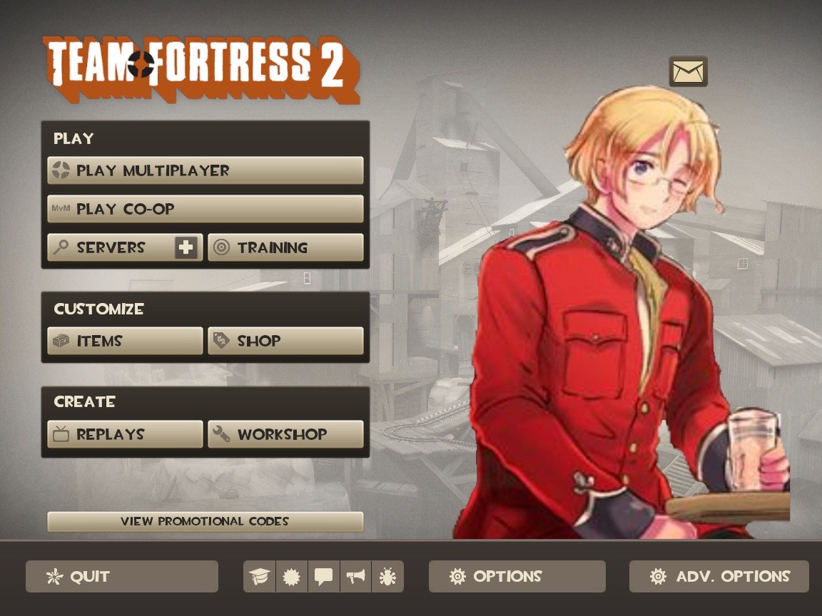 Hetalia Fortress 2 Main Menu Character GUIs