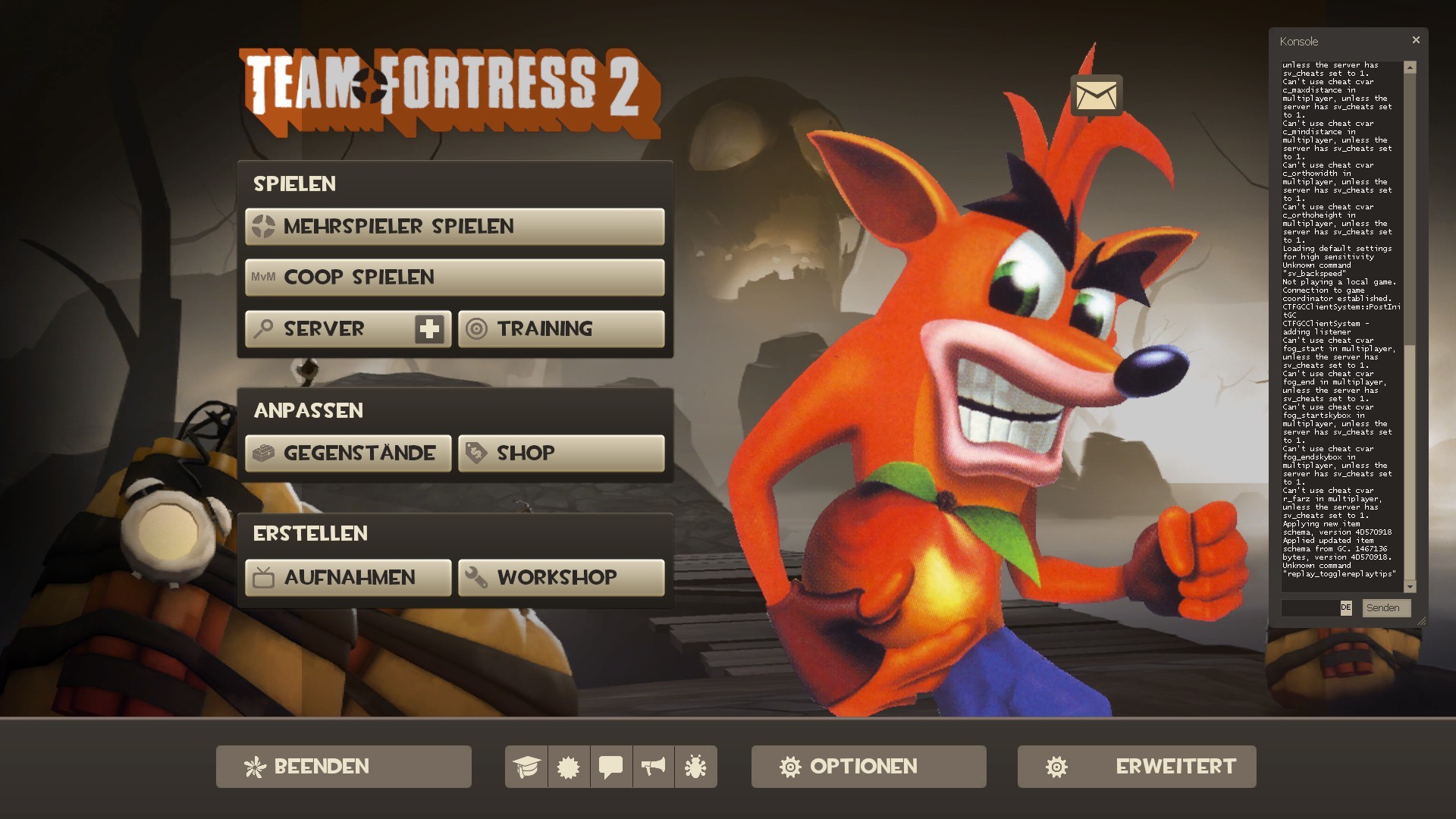 Crash B. TF2 Menu Characters