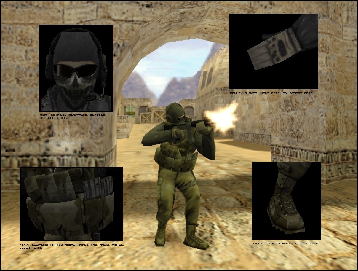 Ghost (MW2 style skin) » CS 1.6 - Skins Players GIGN