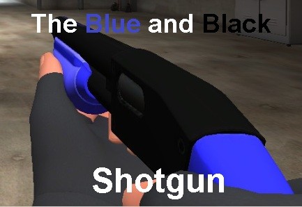 Blue and black shotgun