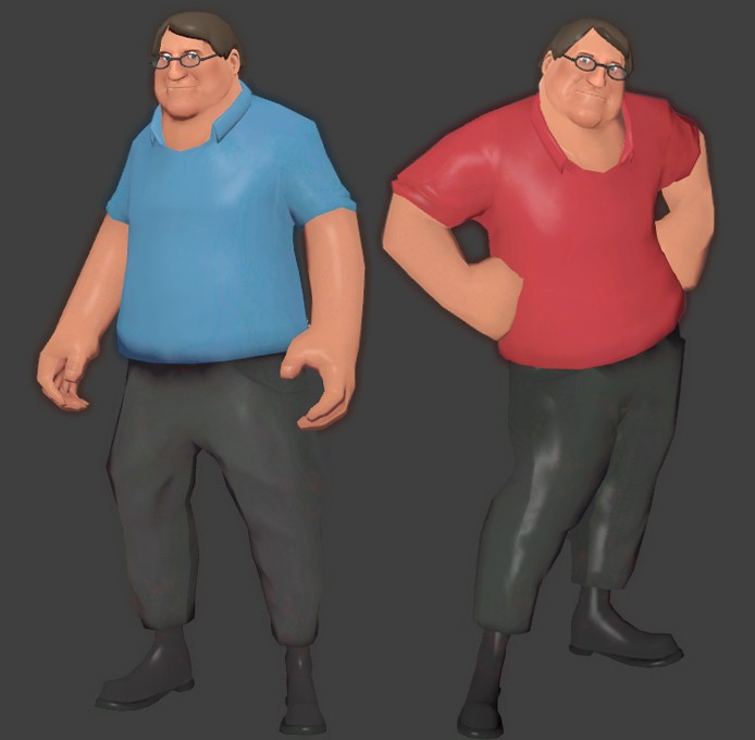 Team Fortress 2 - you can play a Heavy with Gabe Newell's face