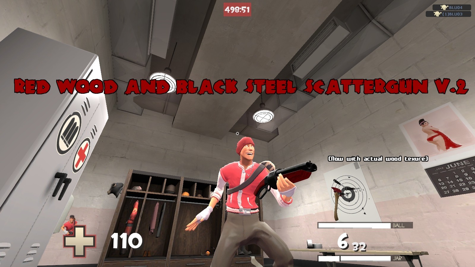 Red Wood and Black Steel Scattergun V.2