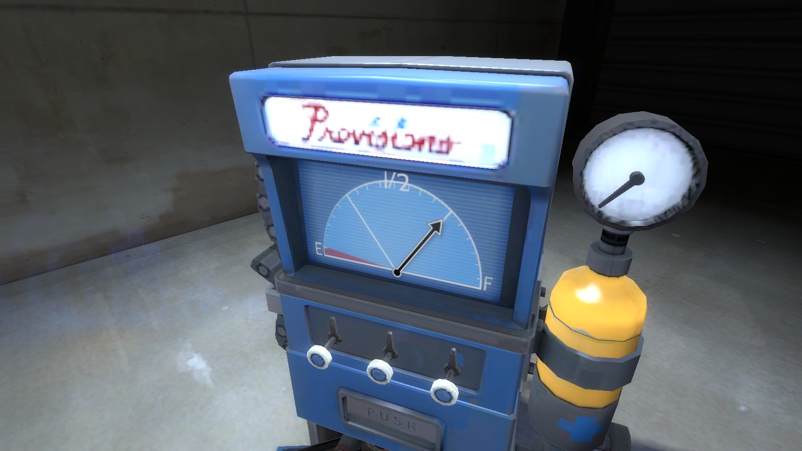 1/2 mark on dispenser