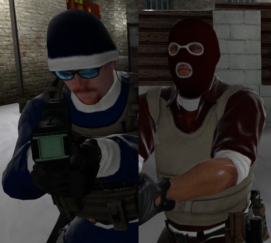 Xmas skins red and blue.