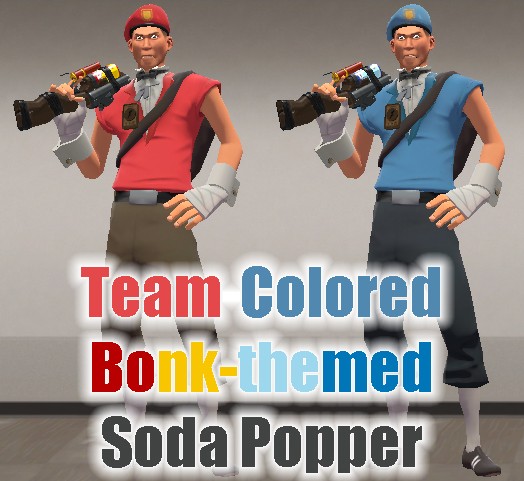 Team Colored Bonk Themed Soda Popper