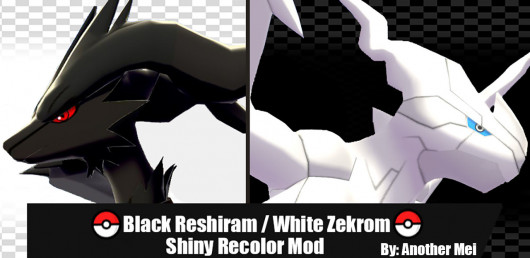 Shiny Black Reshiram/White Zekrom recolor mod