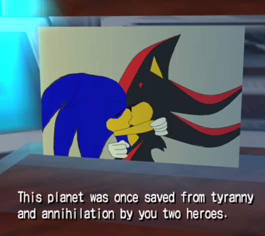 Sonic and shadow making out as president's picture [Shadow The