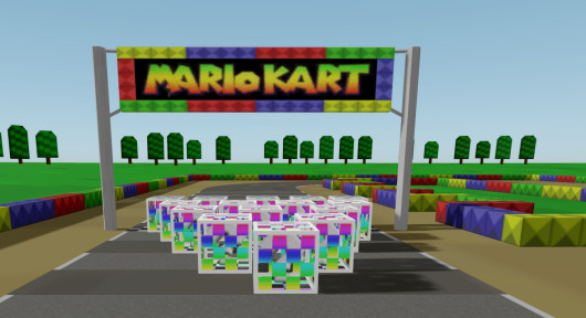 Mario-Kart Item boxes
