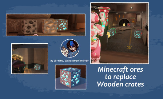 Minecraft ores in place of Wooden crates