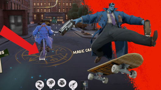 Skateboard over Magic Carpet