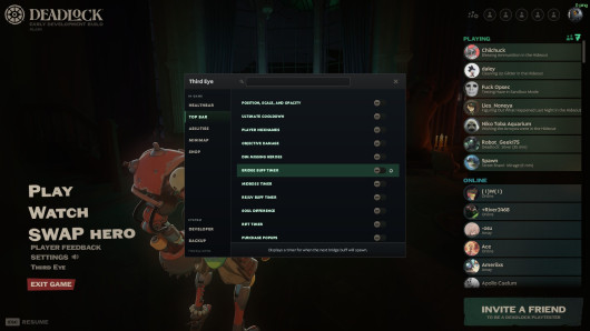 In-Game Settings Menu