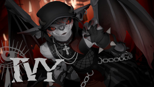 Scarlet Goth Ivy + particles