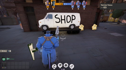 Van over Curiosity Shop