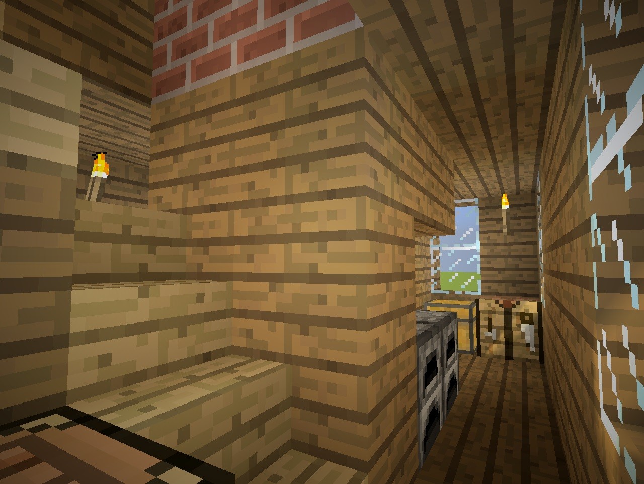 Cozy Cabin With Fireplace [Minecraft] [Mods]