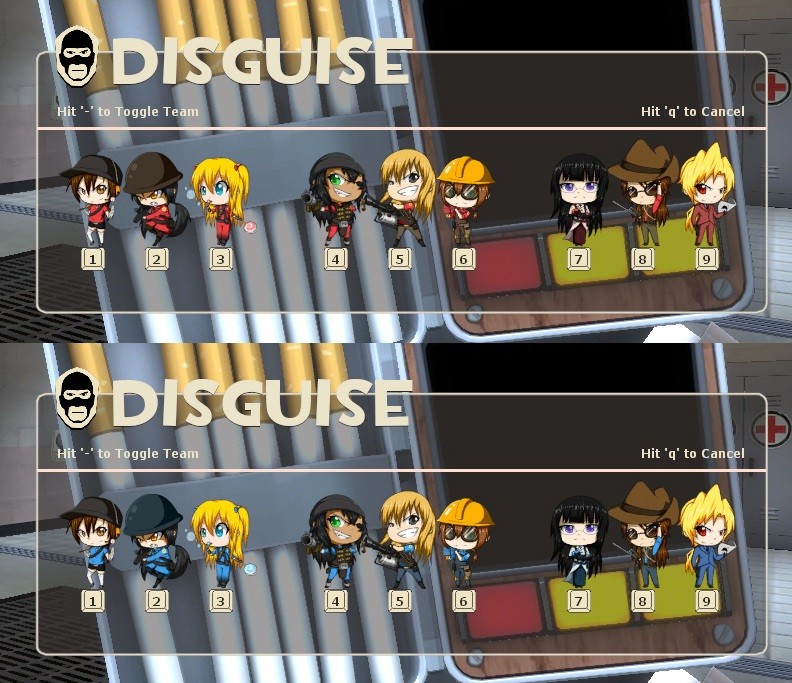 Chibi Fortress 2 Backpack / Disguise kit Icons