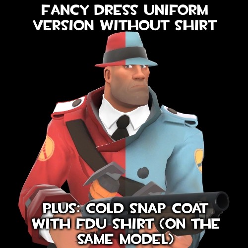 Shirtless FDU + Cold Snap Coat with FDU Shirt