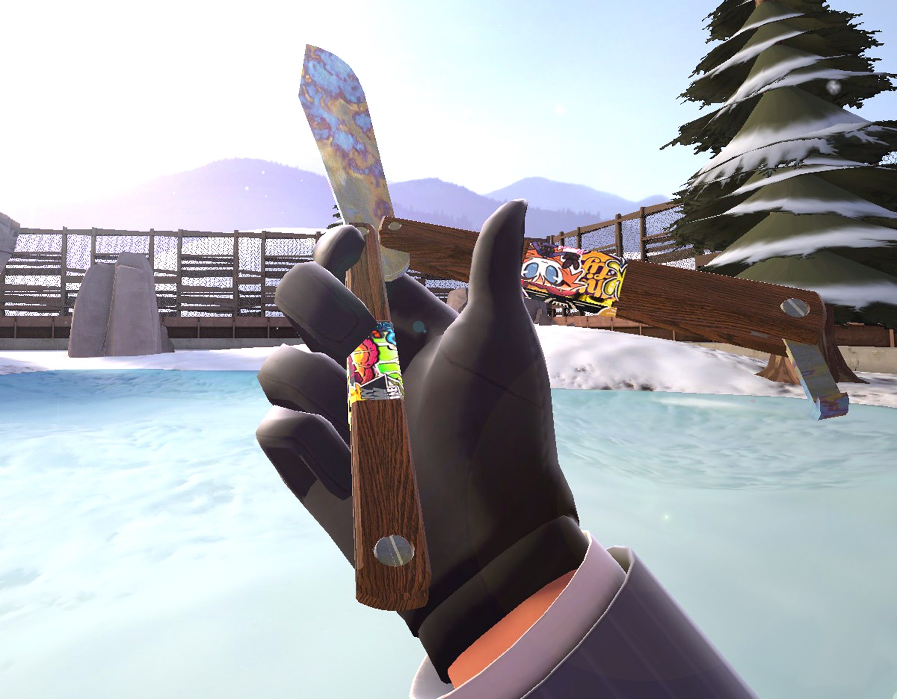 Case Hardened Butterfly with Stickerbomb Wrap