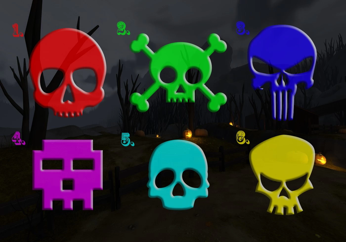 6 Spoopy Skull Crosshairs