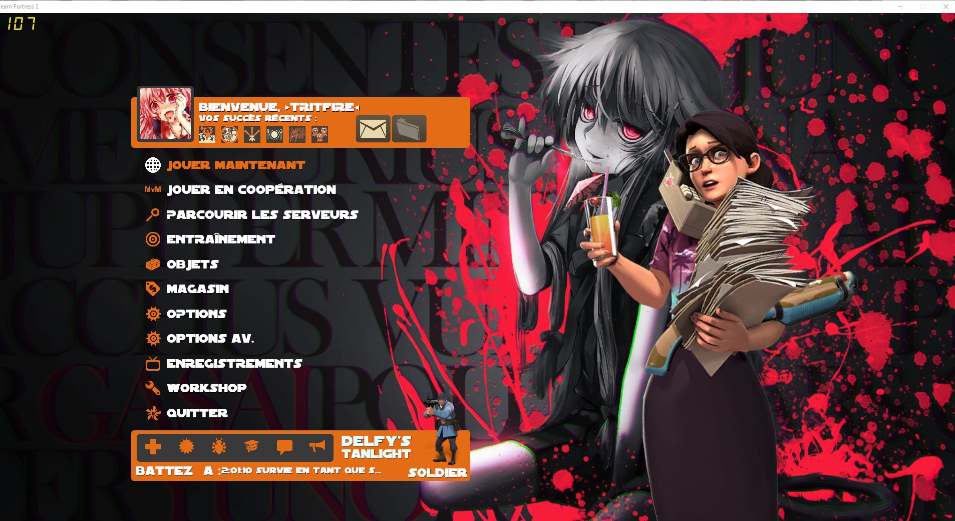 Mirai Nikki TF2 background + sounds