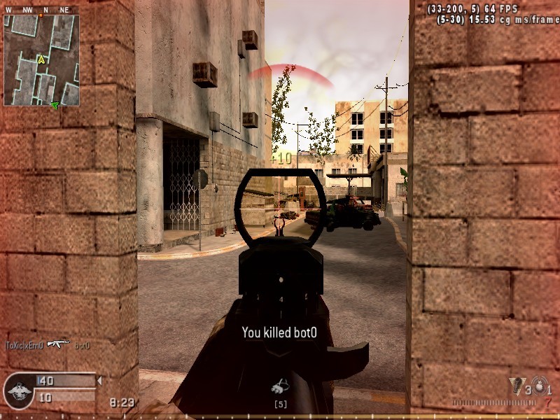 red dot cross sight.