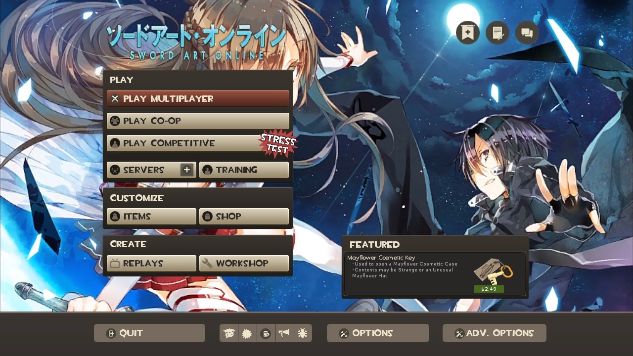 Sword Art Online Menu