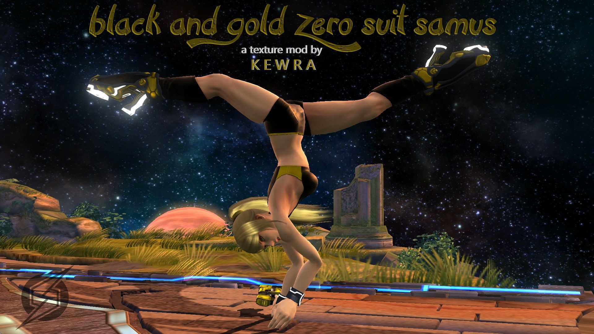 Black and Gold - Zero Suit Samus [Super Smash Bros. (Wii U)] [Mods]