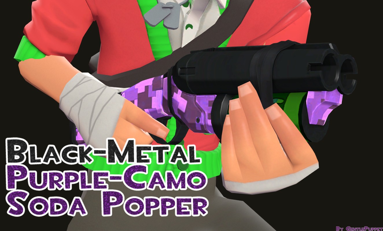 Black-Metal Purple-Camo Soda-Popper