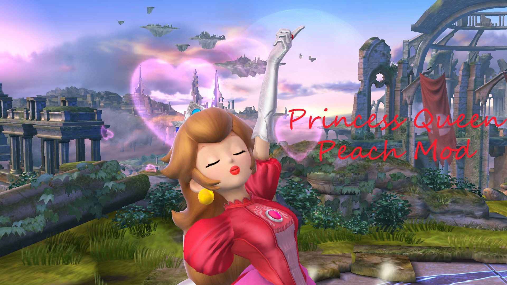 Princess Queen Peach Mod for Super Smash Bros. (Wii U) | SSB4U Mods, حجم الصورة 1920x1080