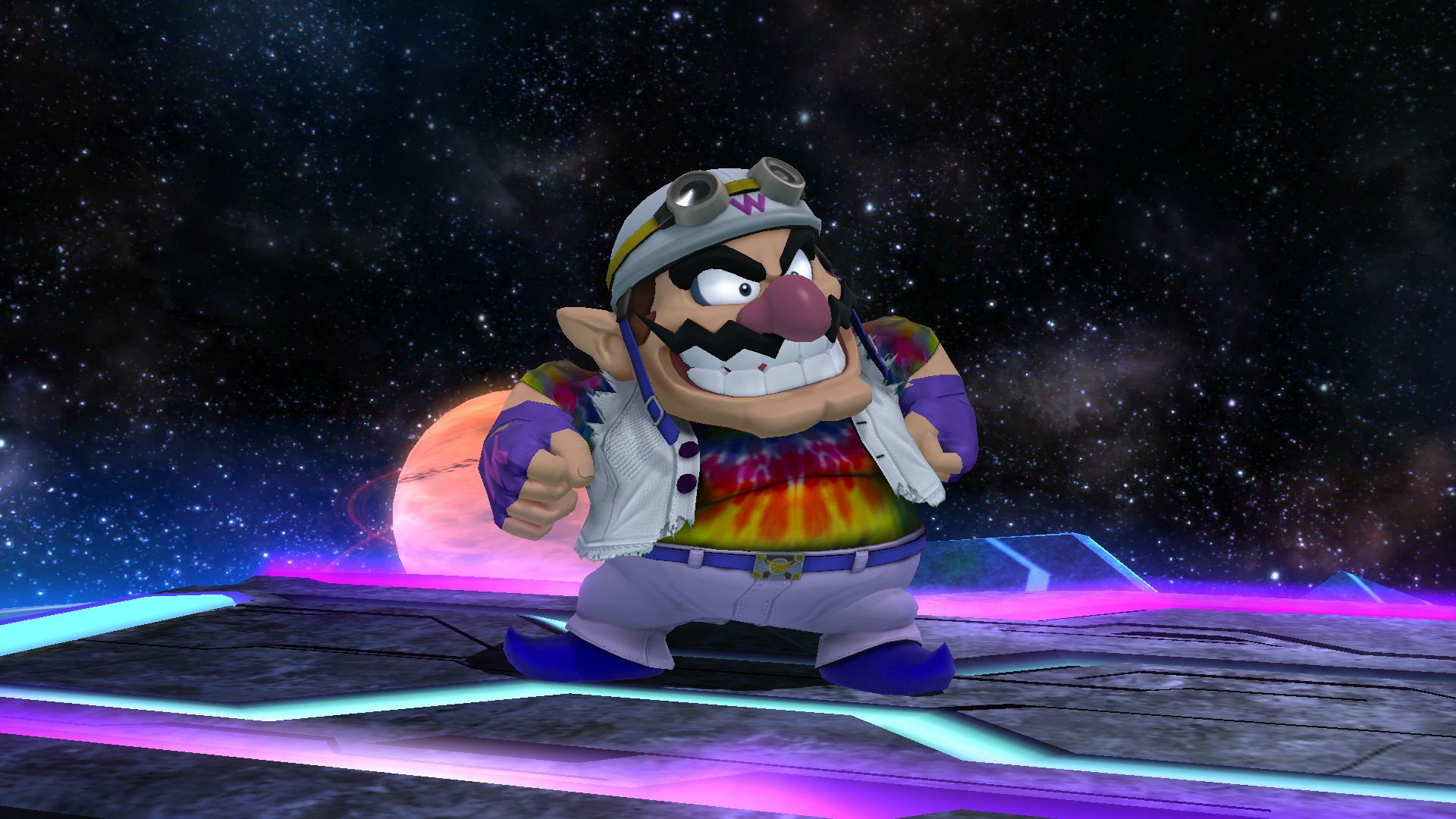 Tie Dye Biker Wario [Super Smash Bros. (Wii U)] [Mods]