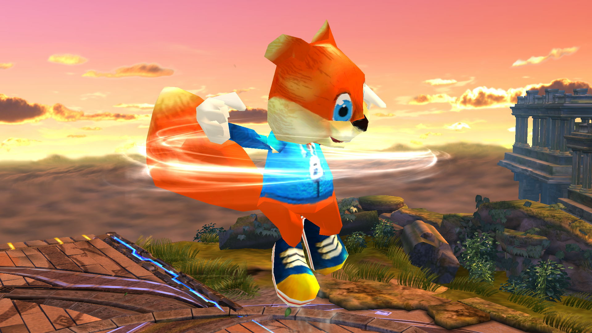 Conker will probably never be officially in Super Smash Bros., but he and  Wolf are now playable in the Smash Remix mod