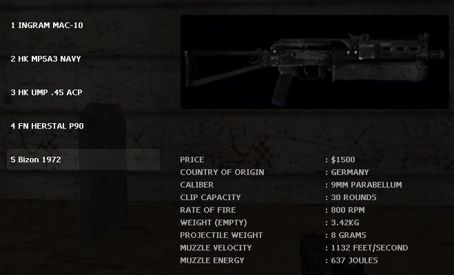 buy bizon in menu!
