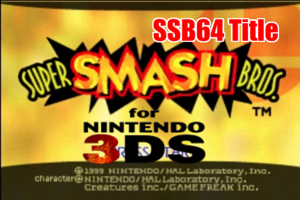 Super smash online bros 64 3ds