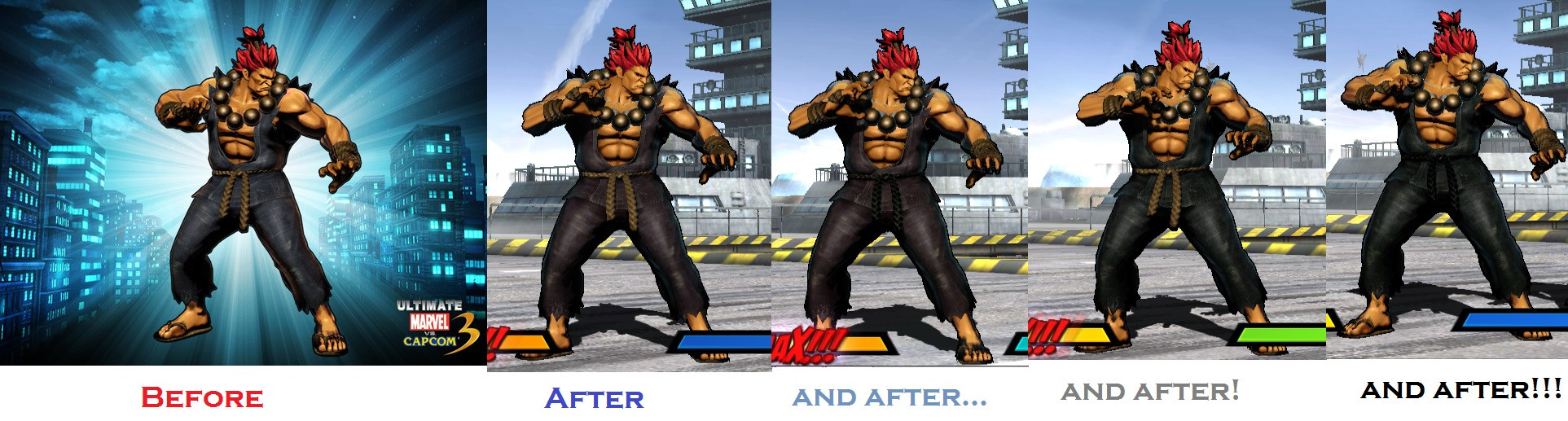 Akuma Palette Pack! [Ultimate Marvel vs Capcom 3] [Mods]