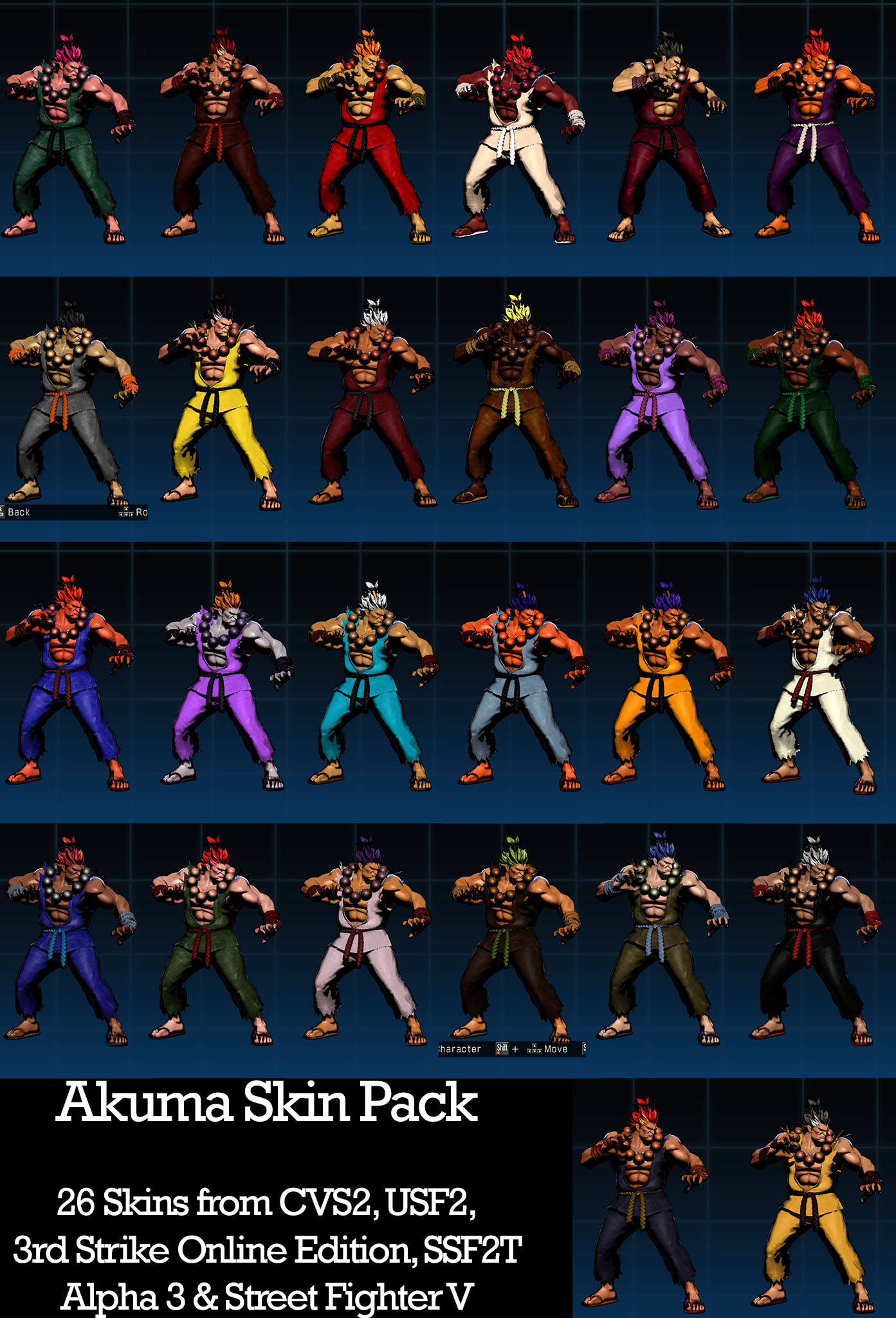 xmen vs street fighter color palettes