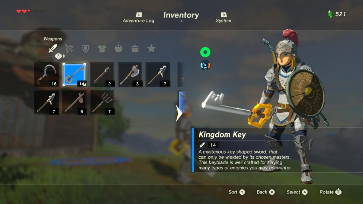 Kingdom Key over Soldier's Broadsword {With UI!} [The Legend of Zelda ...