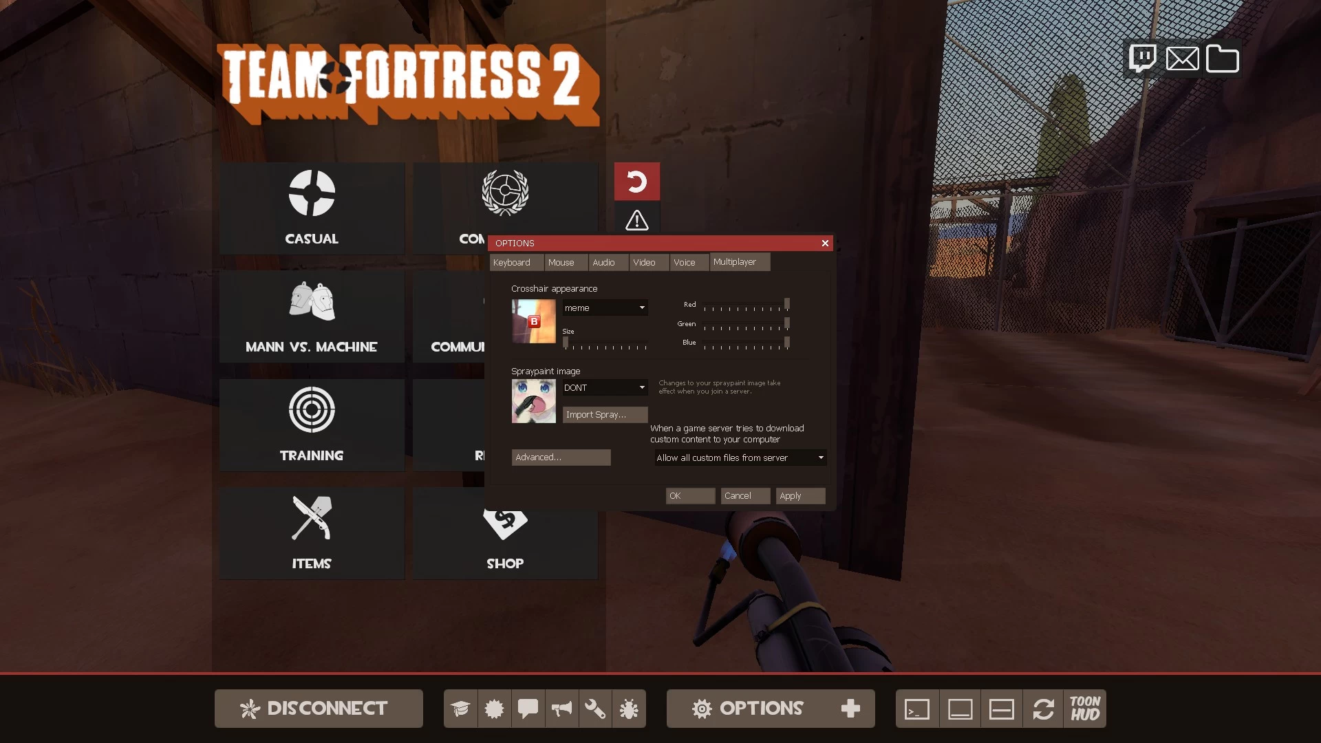 The B Emoji crosshair