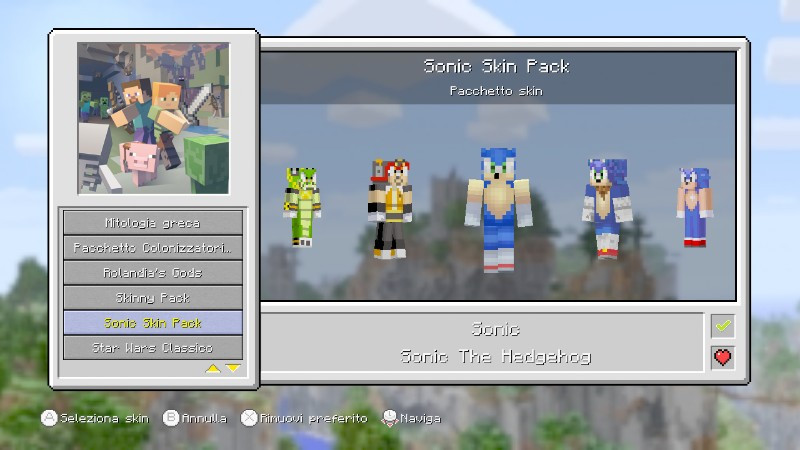 All Sonic The Hedgehog Official Minecraft DLC Skins! 