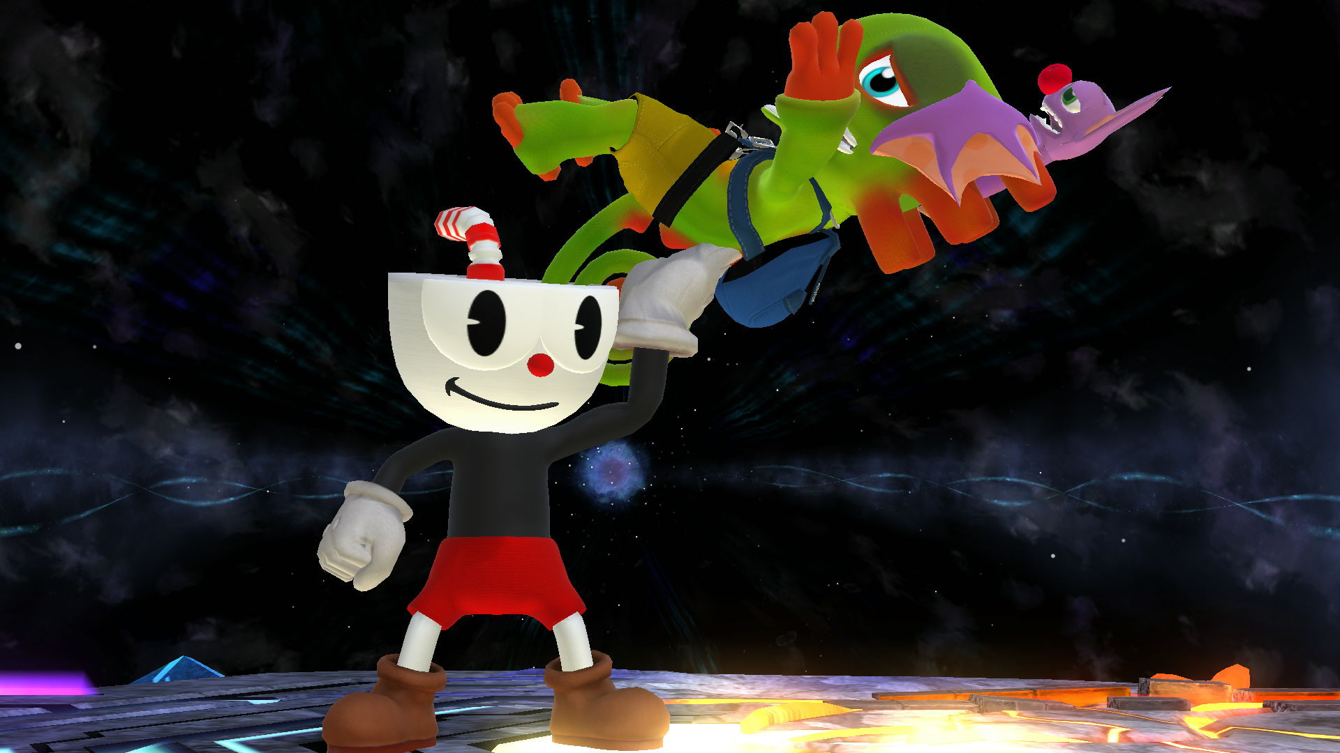 Cuphead, Mugman & Puphead (Cuphead) [Super Smash Bros. (Wii U)] [Mods]