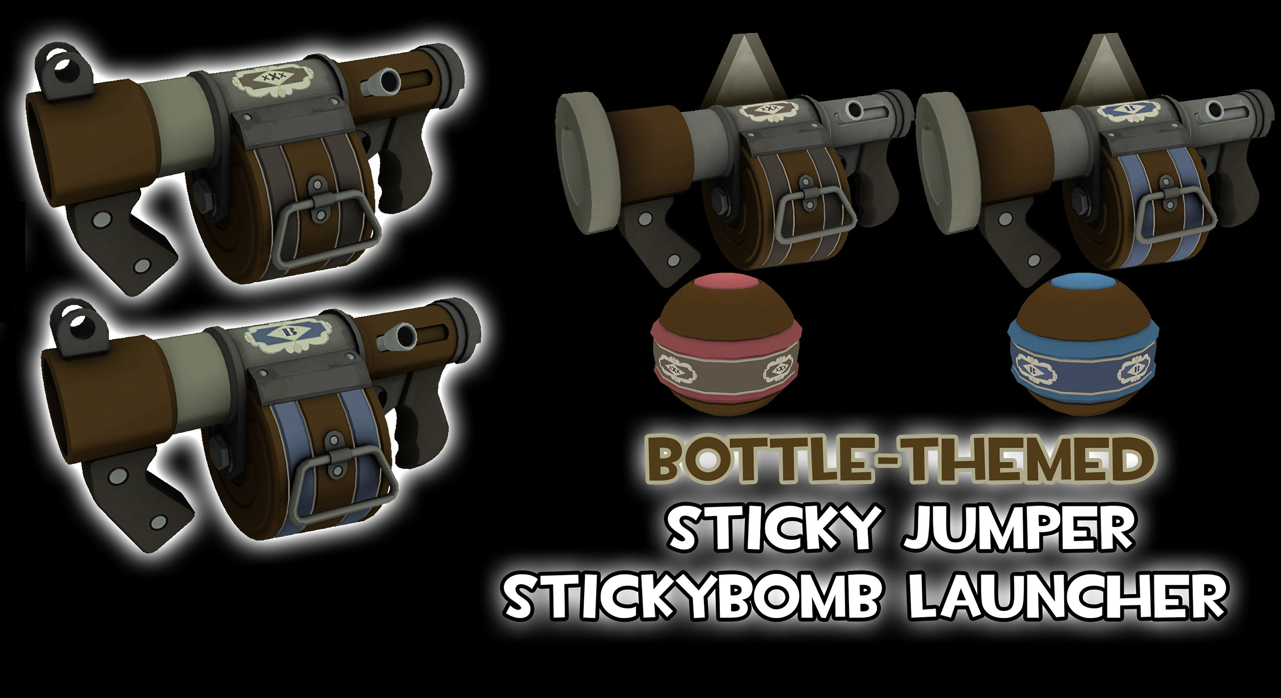 Bottle-themed Stickybomb Launcher + Jumper