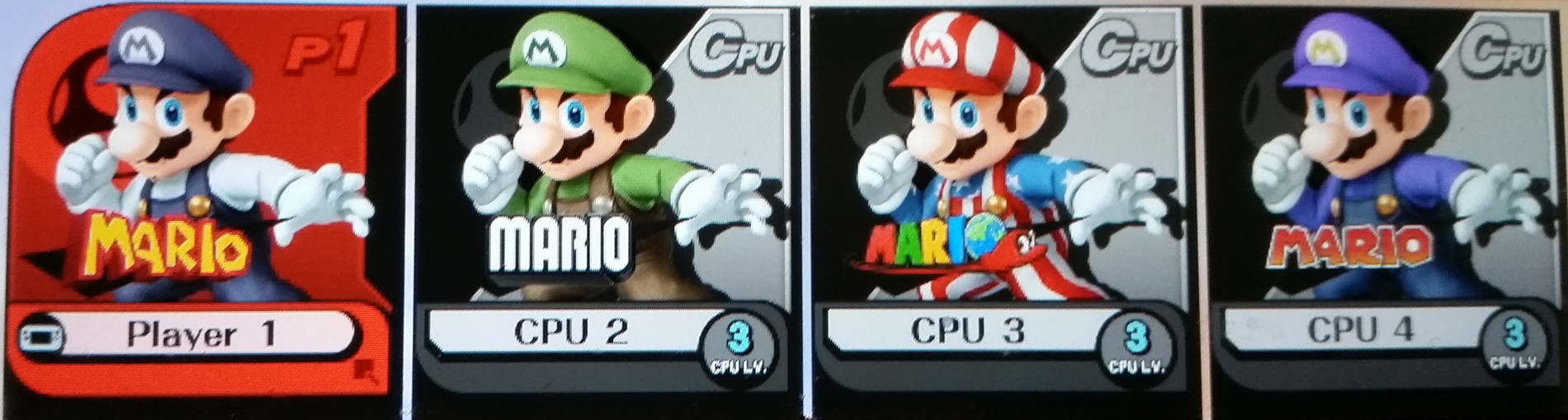Mario alternative nameplates (game titles) [Super Smash Bros. (Wii U
