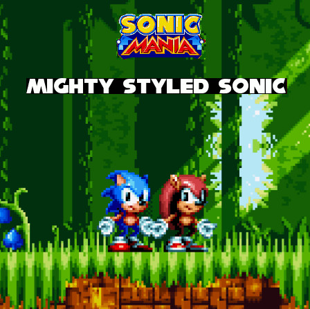 Trying to sprite a title screen for Mighty the Armadillo (Newer Sonic Mania  Deluxe) 