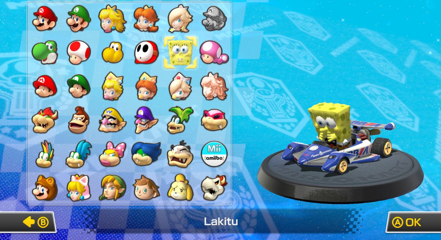 Menu textures for the Spongebob in Mario Kart Mod [Mario Kart 8] [Mods]