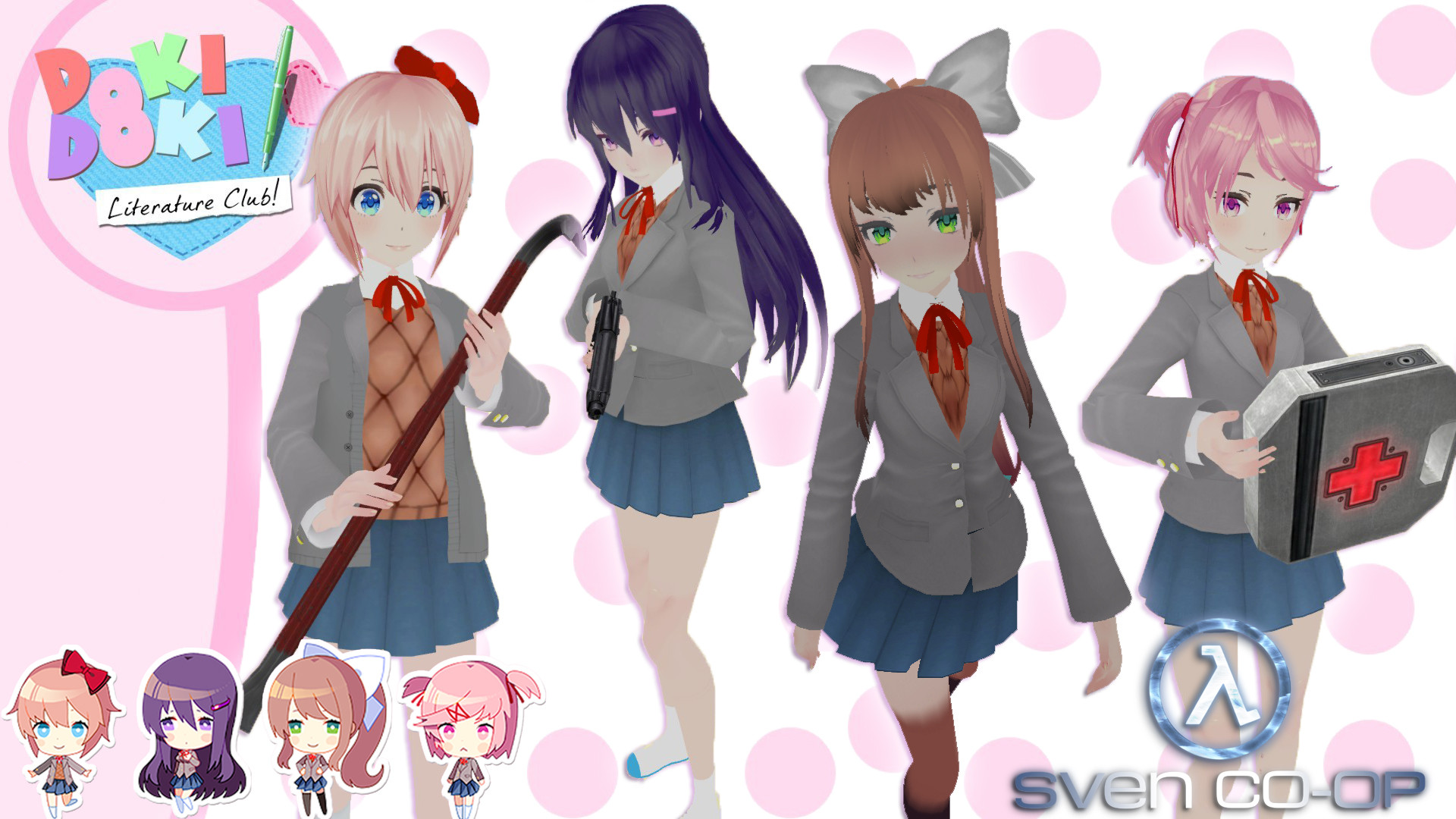 Download Doki Doki Literature Club Characters In Anime Style