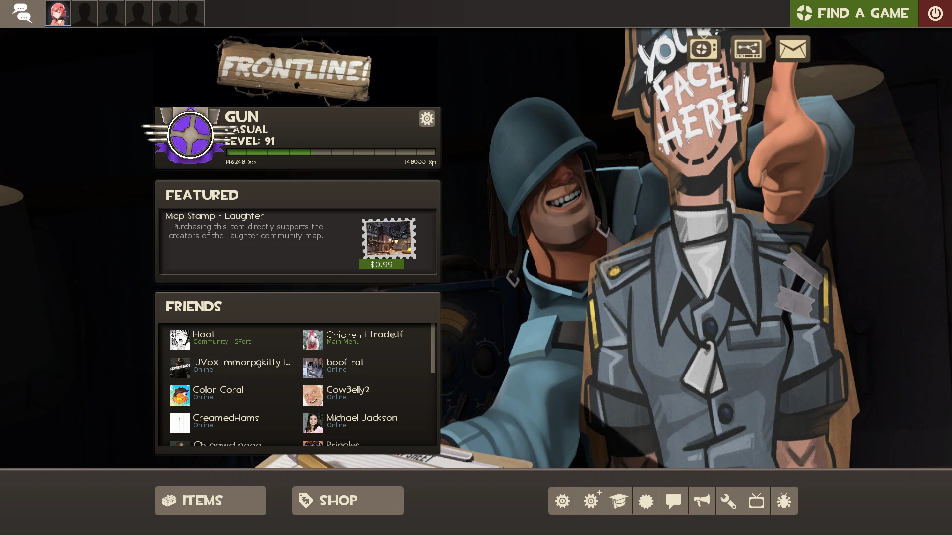 Frontline! Menu Concept