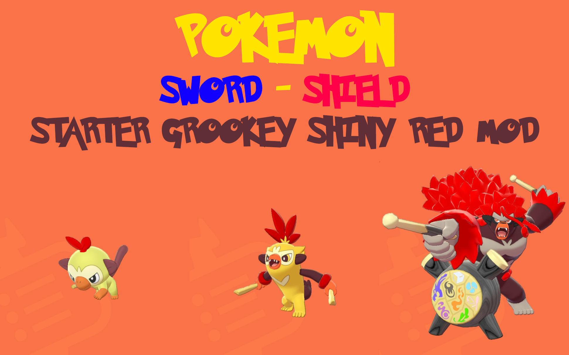Starter Grookey Shiny Red Mod Pokemon Sword Shield Mods