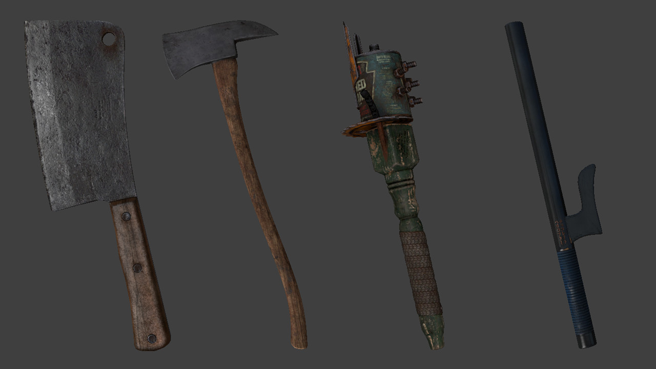 Old Cleaver, Shining Axe, Mad Can, Wooden Jutte