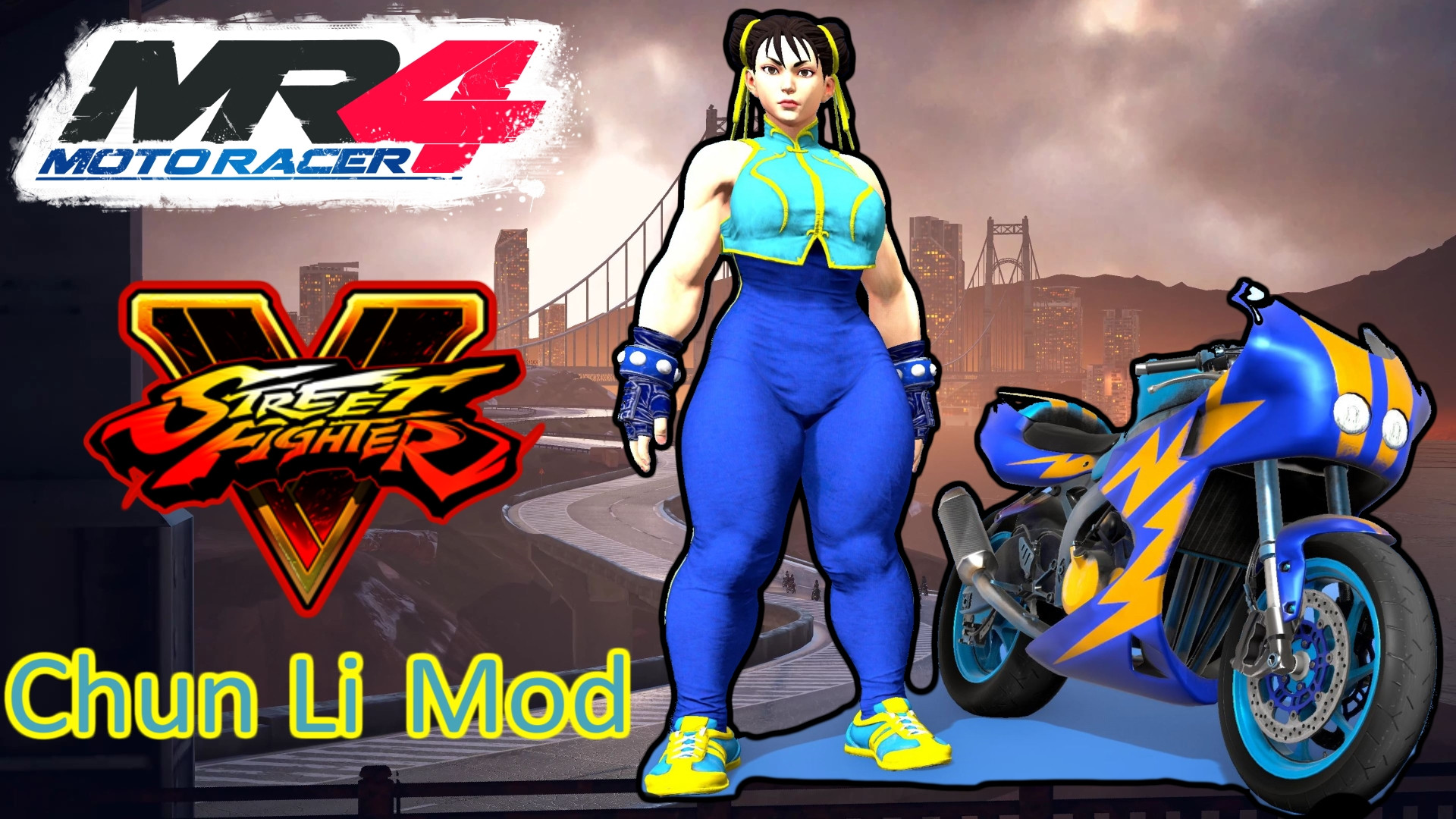 MR4 Chun Li Nostalgia Costume Mod [Moto Racer 4] [Mods]