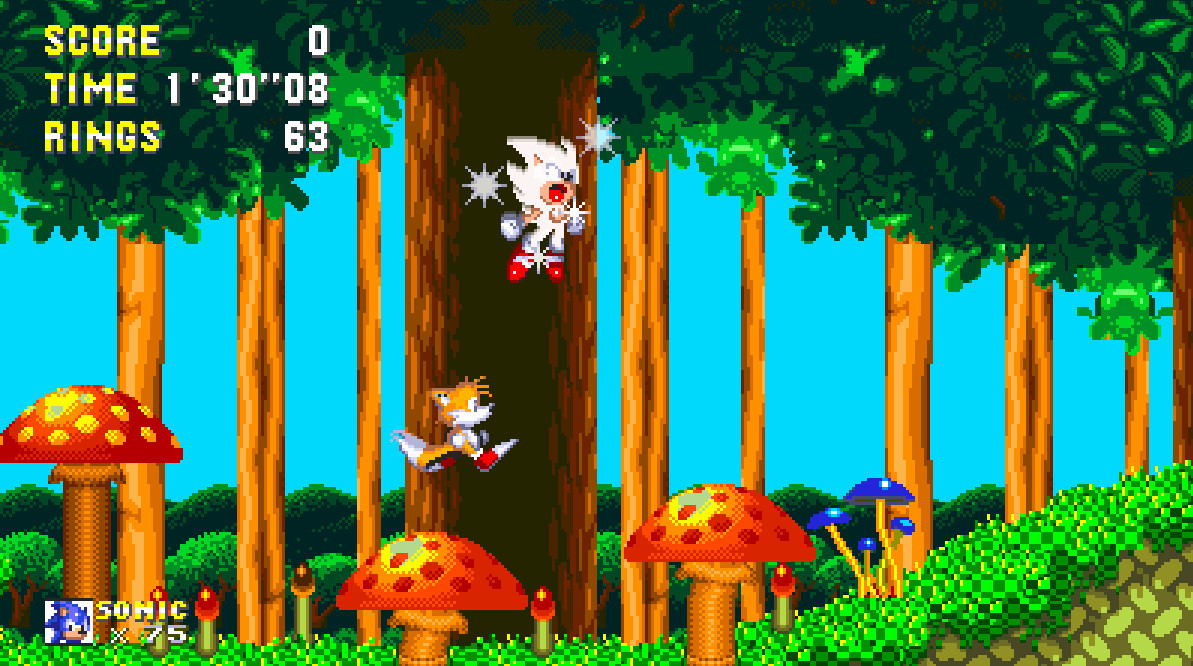 SUPER SONIC AND HYPER SONIC IN SONIC 1, play for free