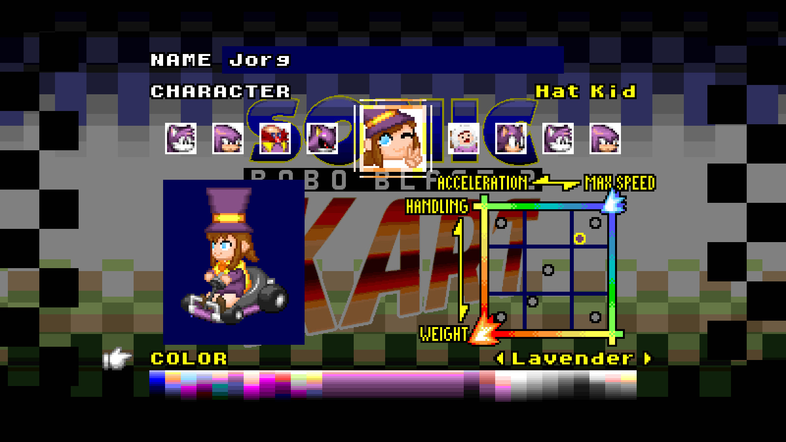 Hat Kid (A Hat in Time) [Sonic Robo Blast 2 Kart] [Mods]